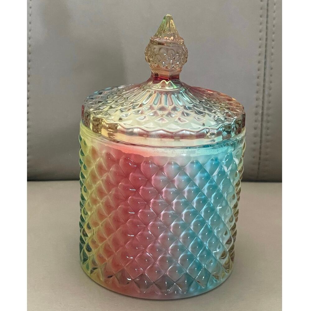 Moss Hill Limited Edition "Kentucky Lily" 10 oz Soy Candle - Rainbow Glass